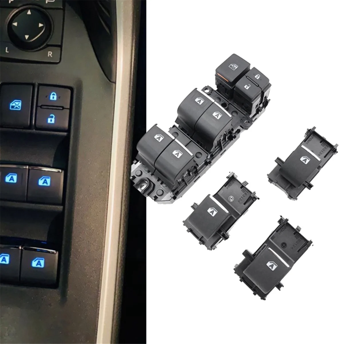 Кнопка Включения Стеклоподъемника с Подсветкой для Toyota RAV4 CHR Corolla Camry 2018-2023 Главный Переключатель Левой Подсветки Изображение 2