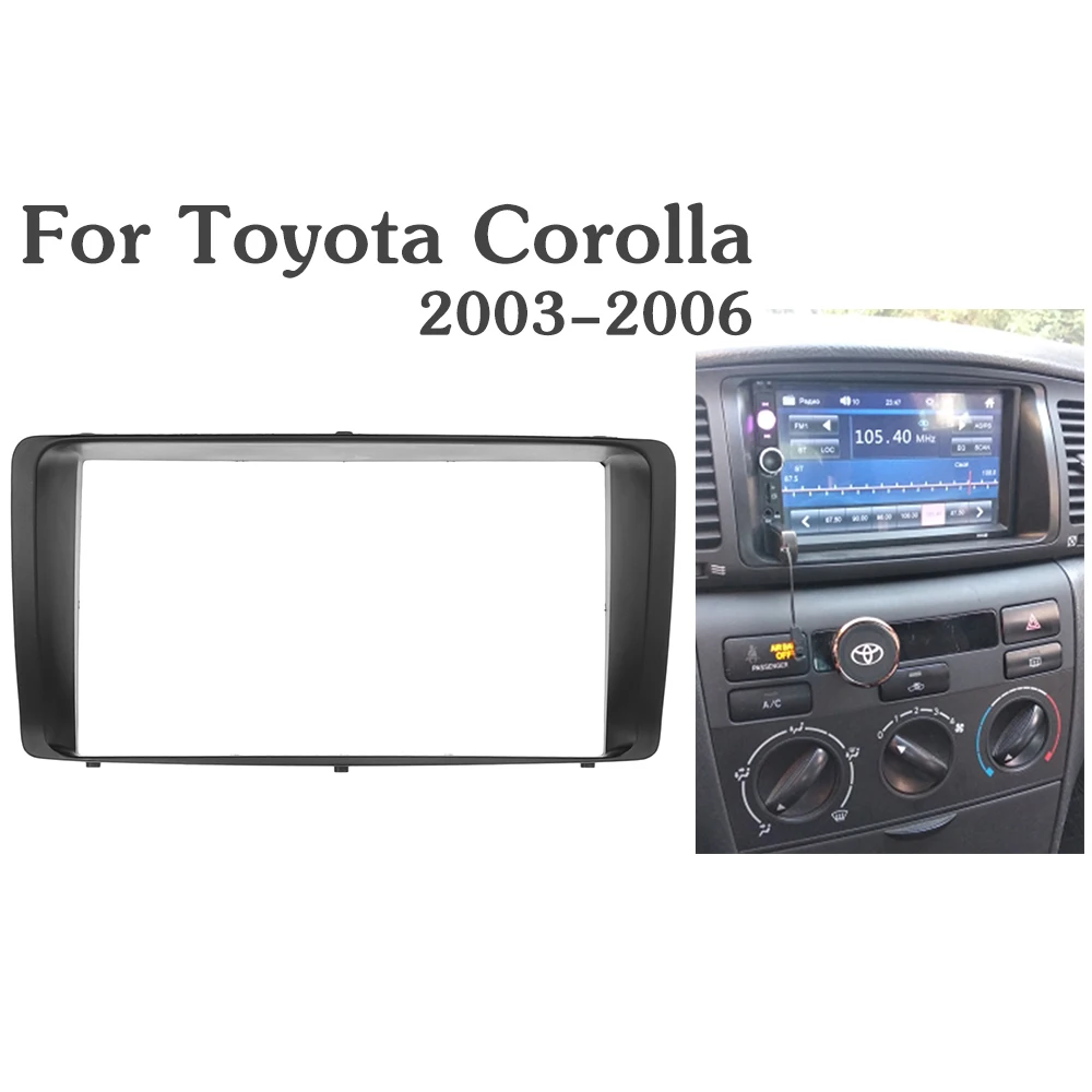 Автомобильная стереосистема 2 Din, радио, Аудио, DVD, CD, лицевая панель, рамка, Замена приборной панели для Toyota Corolla 2003 2004 2005 2006 Изображение 2