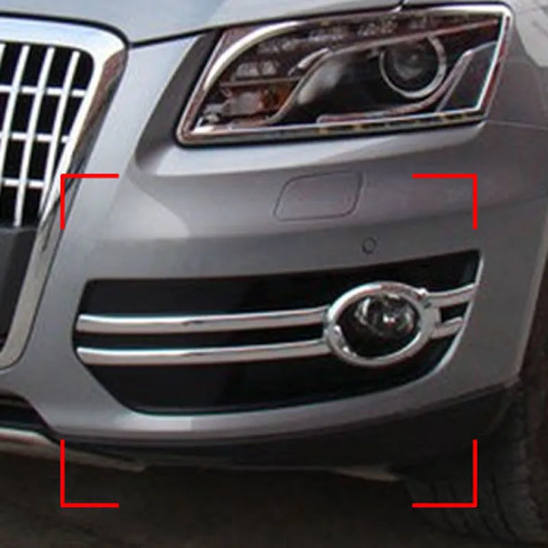 Для-Q5 2009-2012 ABS Хромированная передняя противотуманная фара, решетка радиатора, панель, крышка, ободок, отделка для автостайлинга, декоративная наклейка Изображение 3