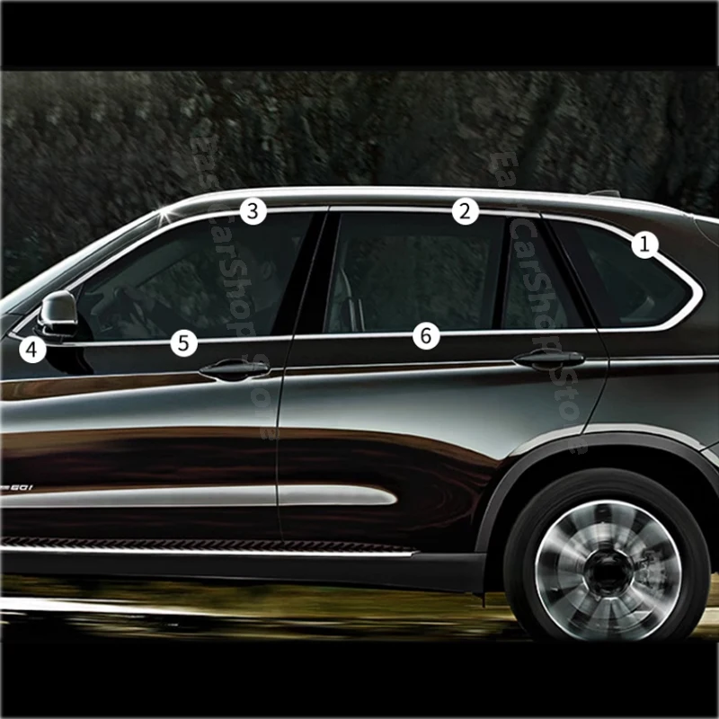 Для автомобиля BMW X5 F15 2014-2018 Нержавеющая сталь Хромированная отделка дверной оконной колонны Защитная полоса Аксессуары Декоративная крышка Изображение 0
