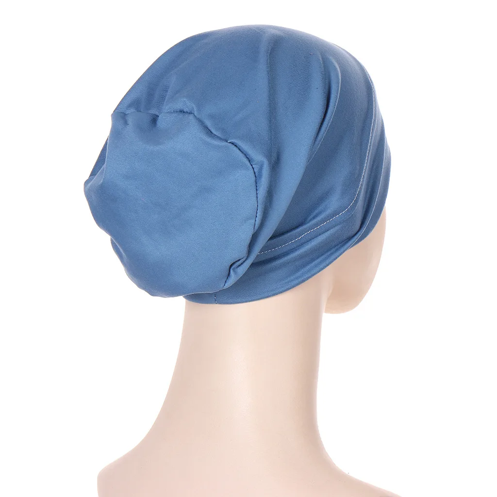 Женская шляпа-хиджаб со скрещенным куполом, пуловер из матового молочного шелка, женская нижняя шляпа, мусульманская шляпа-хиджаб Изображение 5