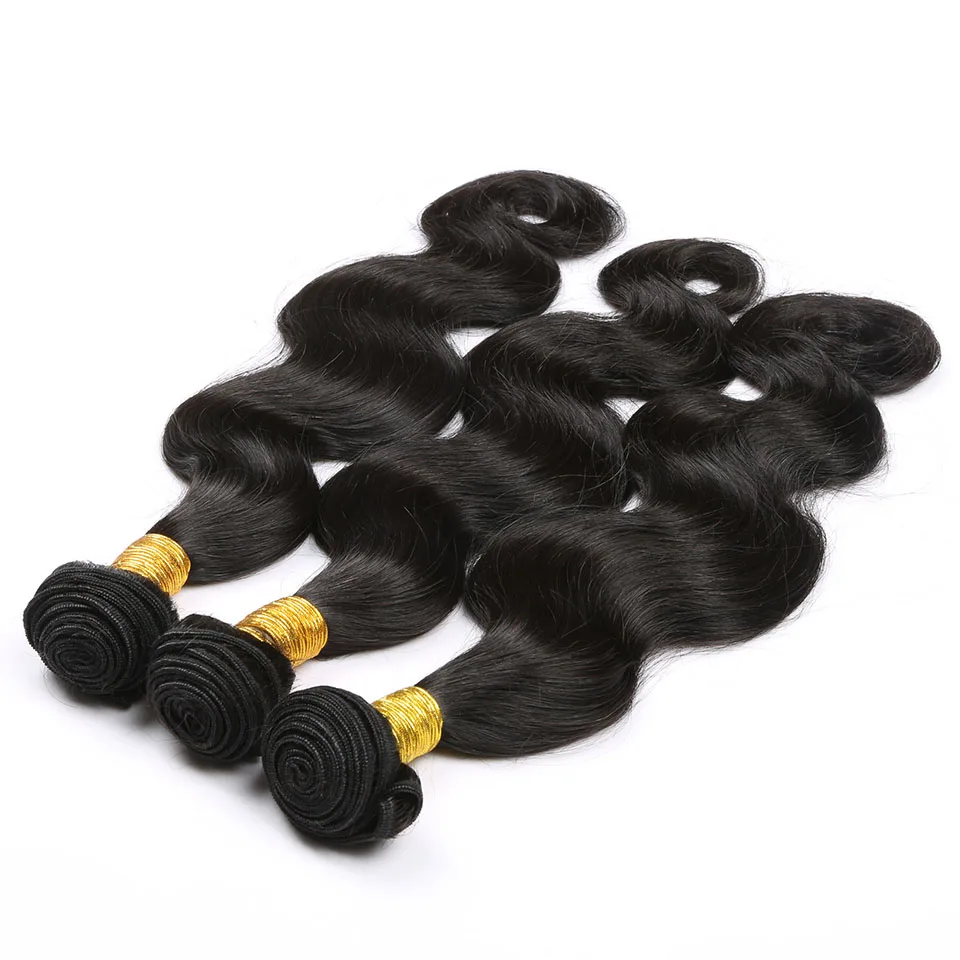 Объемные волнистые пучки 100% человеческих волос, пучки бразильского плетения натурального цвета, 1 2 3 Пучка волос Remy Изображение 0