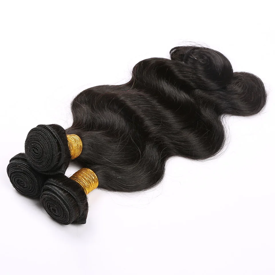 Объемные волнистые пучки 100% человеческих волос, пучки бразильского плетения натурального цвета, 1 2 3 Пучка волос Remy Изображение 1