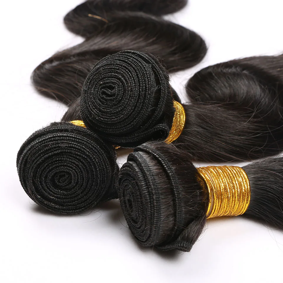 Объемные волнистые пучки 100% человеческих волос, пучки бразильского плетения натурального цвета, 1 2 3 Пучка волос Remy Изображение 2