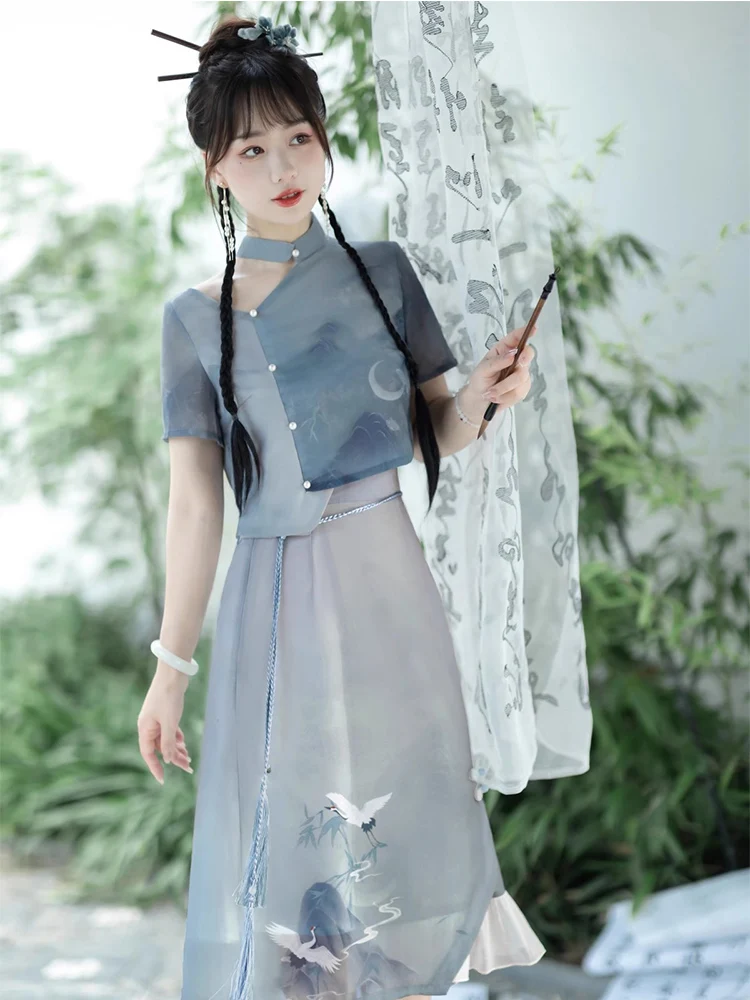 Оригинальная традиционная одежда Hanfu в китайском стиле, винтажная одежда для вечеринок, костюм фехтовальщика, Восточное платье Изображение 0