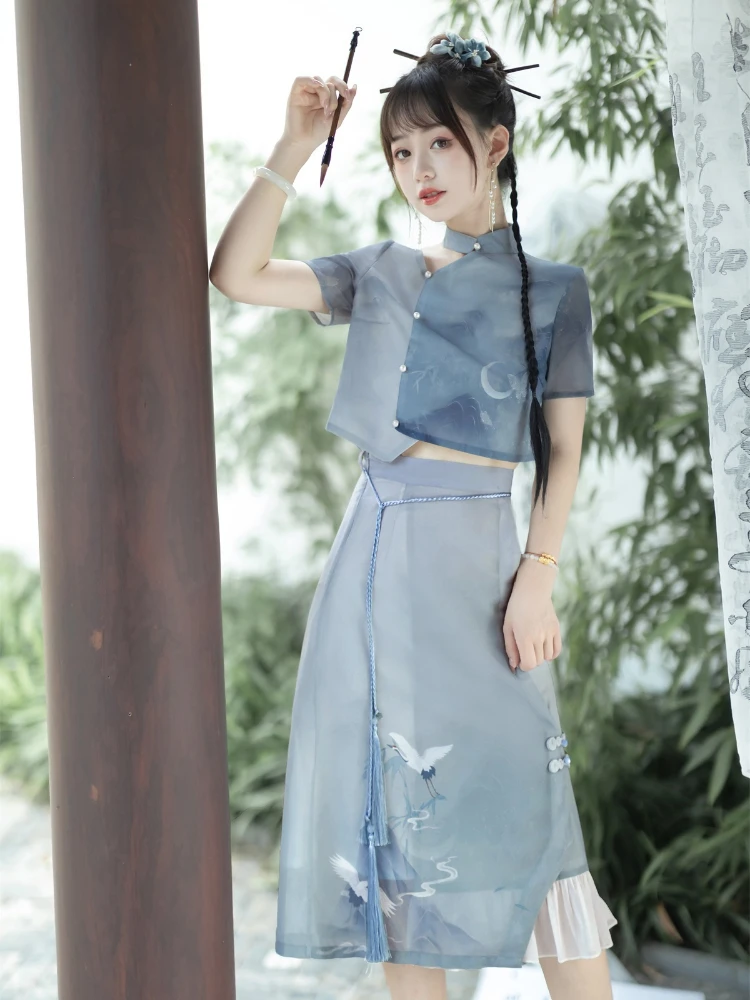 Оригинальная традиционная одежда Hanfu в китайском стиле, винтажная одежда для вечеринок, костюм фехтовальщика, Восточное платье Изображение 1