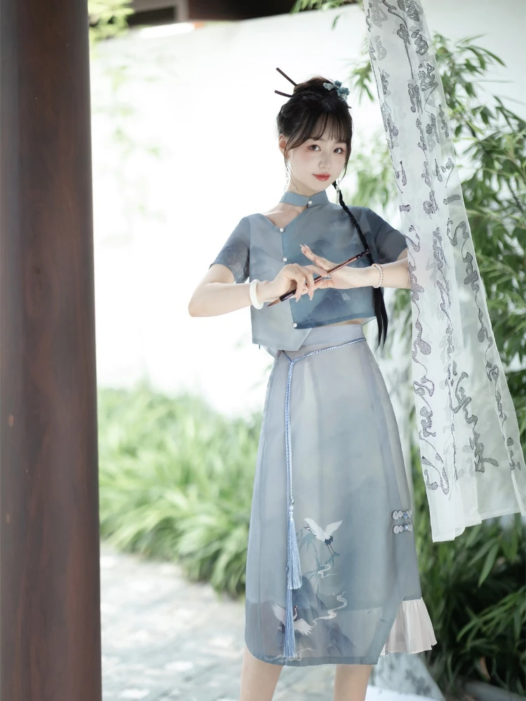 Оригинальная традиционная одежда Hanfu в китайском стиле, винтажная одежда для вечеринок, костюм фехтовальщика, Восточное платье Изображение 3