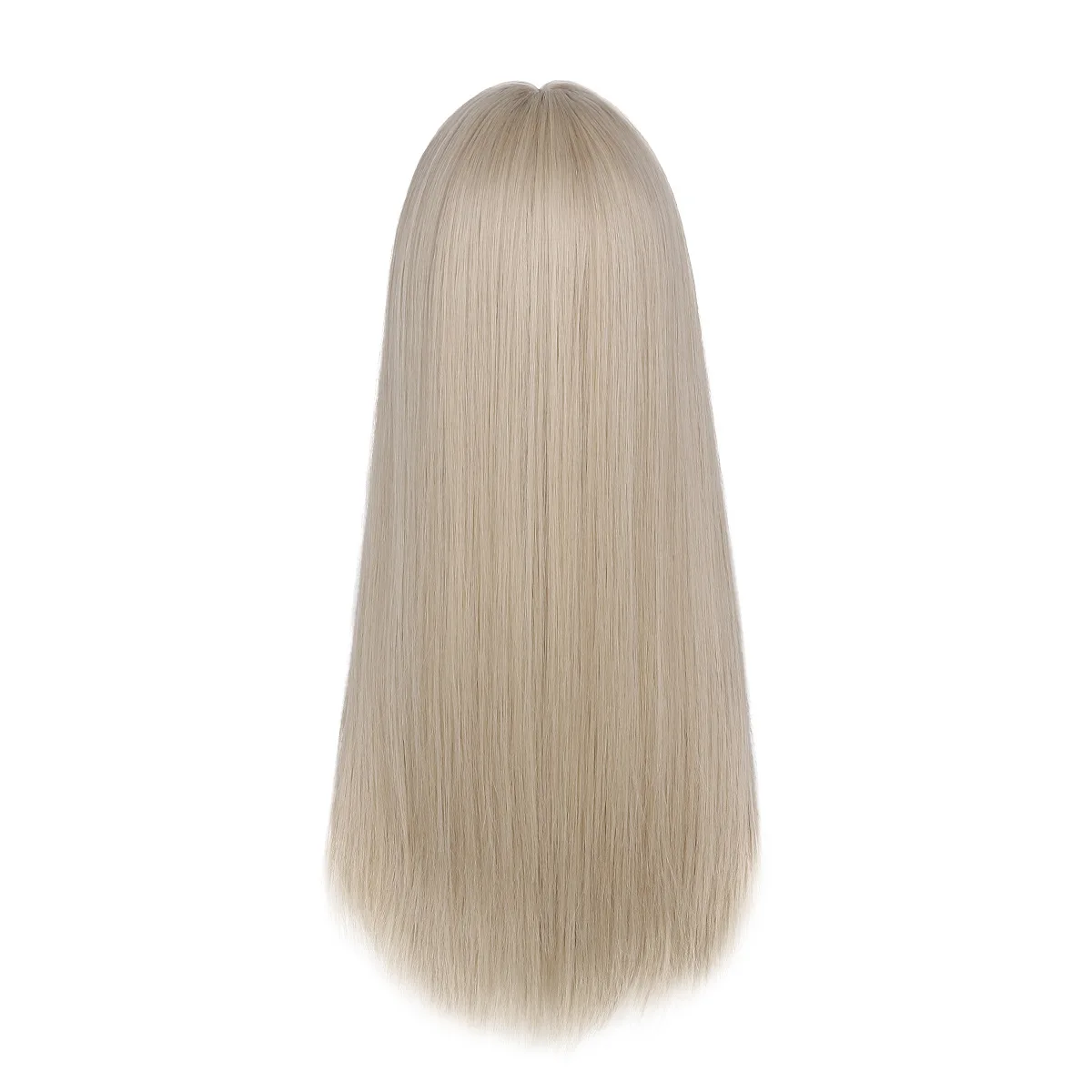 Длинные натуральные волнистые парики платиновой блондинки с челкой, косплей, вечеринка, Лолита, Синтетические парики для женщин из термостойкого волокна Изображение 5