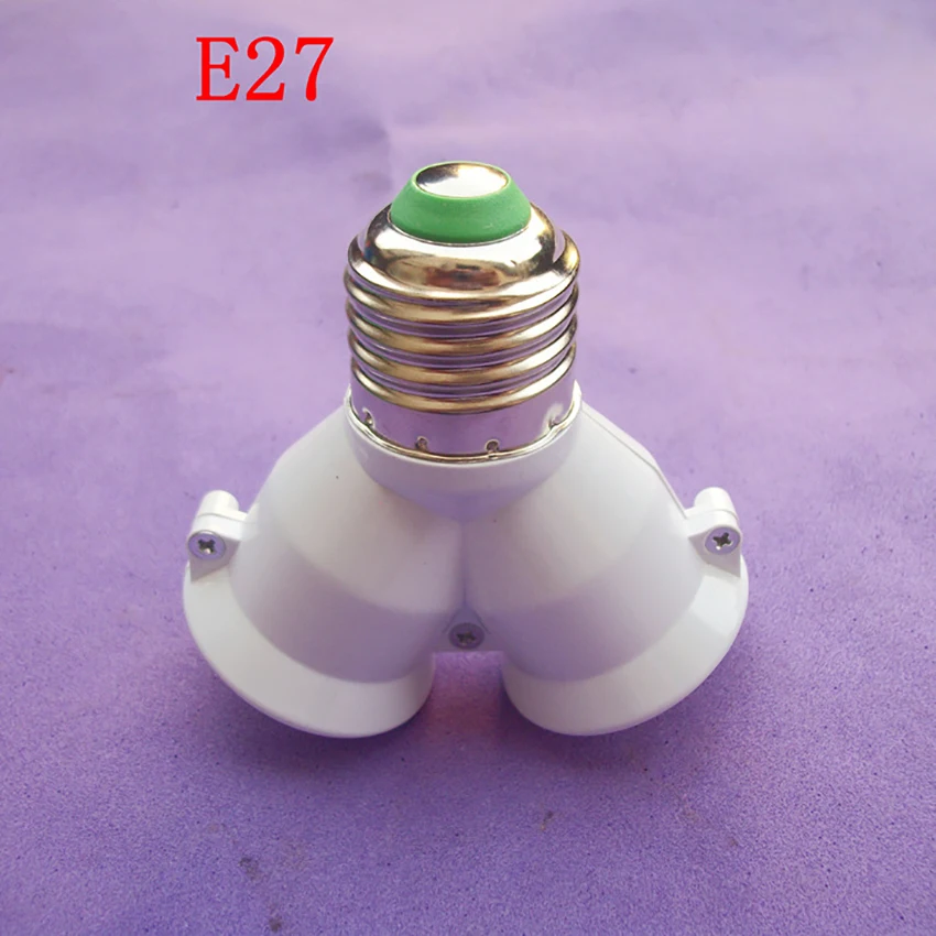 E27 от 1 мужчины до 2 женщин Y-образная светодиодная лампа CFL с цоколем, адаптер-преобразователь, разветвитель, держатель лампы, Резьбовые основания ламп E27 расширяются Изображение 0