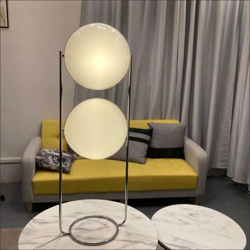 Акриловый шар с вращающимся хромированным металлическим светодиодным торшером для гостиной, спальни, рядом с огнями, украшения дома Изображение 3