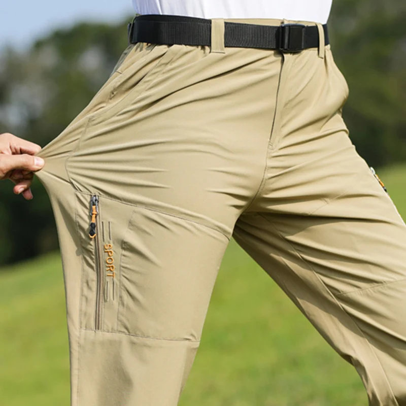 7XL Мужские летние легкие тактические походные брюки с несколькими карманами, Эластичные Повседневные быстросохнущие рабочие брюки для гольфа и сафари Изображение 0