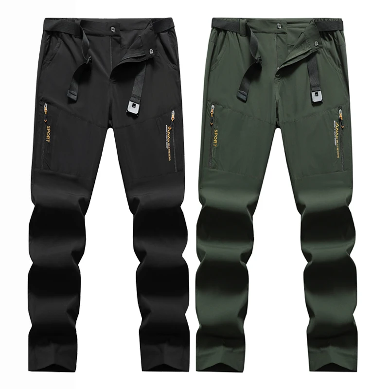 7XL Мужские летние легкие тактические походные брюки с несколькими карманами, Эластичные Повседневные быстросохнущие рабочие брюки для гольфа и сафари Изображение 3