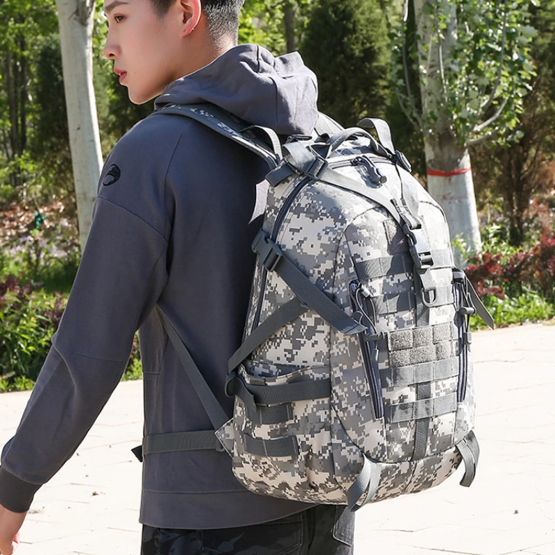 Походный тактический рюкзак для мужчин, спорт на открытом воздухе, Многофункциональный камуфляжный рюкзак большой емкости, Походные военные рюкзаки Изображение 0