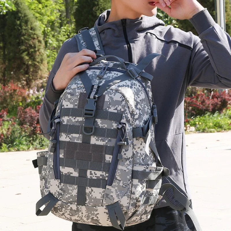 Походный тактический рюкзак для мужчин, спорт на открытом воздухе, Многофункциональный камуфляжный рюкзак большой емкости, Походные военные рюкзаки Изображение 1
