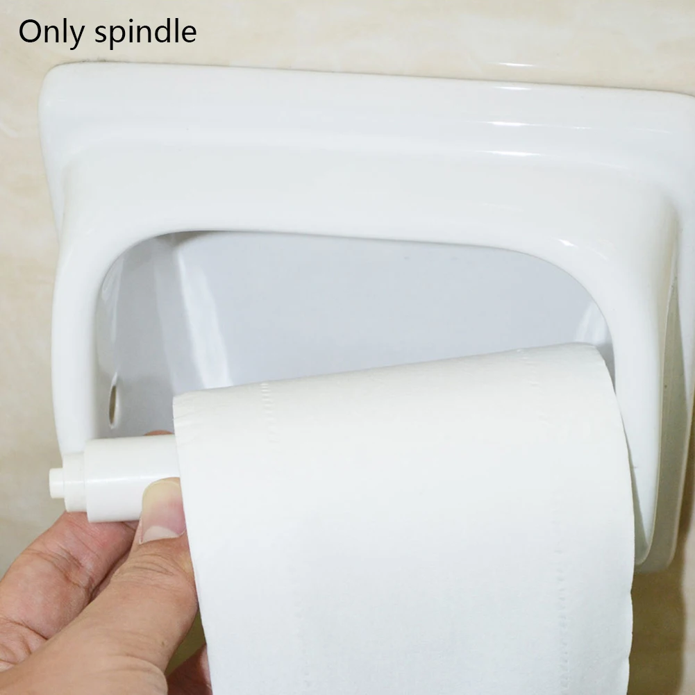 Сменный держатель для рулона туалетной бумаги из белого пластика с растягивающим роликовым шпинделем Изображение 5