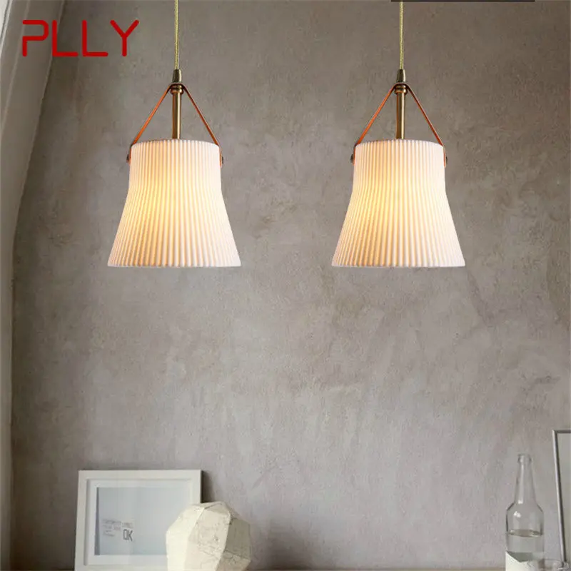 PLLY Скандинавский латунный подвесной светильник LED Современные простые креативные керамические лампы и люстры для домашней столовой Спальни Изображение 0